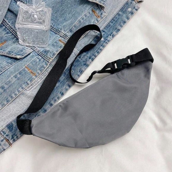 💙Women’s Gray Double Front Pockets Adjustable Strap Release Buckle Fanny Pack - Picture 7 of 8